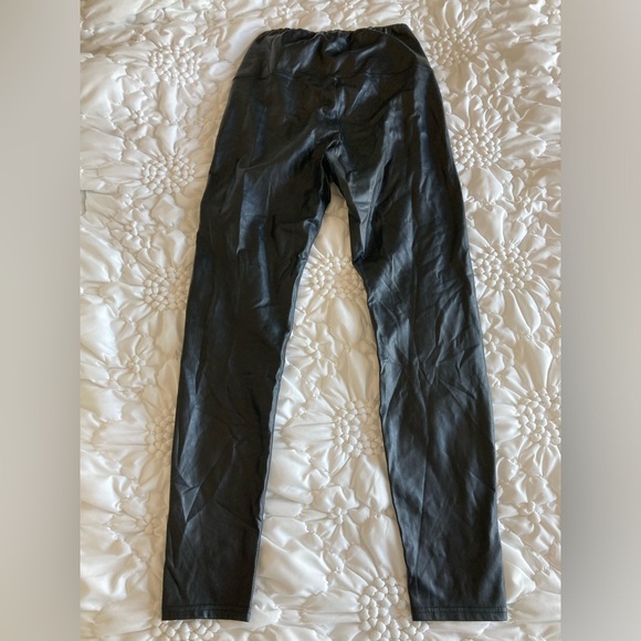 Aritzia Wilfred vegan leather buttery soft Black Leggings - Picture 3 of 4